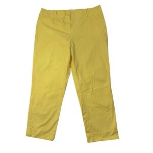 Talbots Pants Stretch Cotton Cropped Straight Leg Pants Butter Yellow Size‎ 14